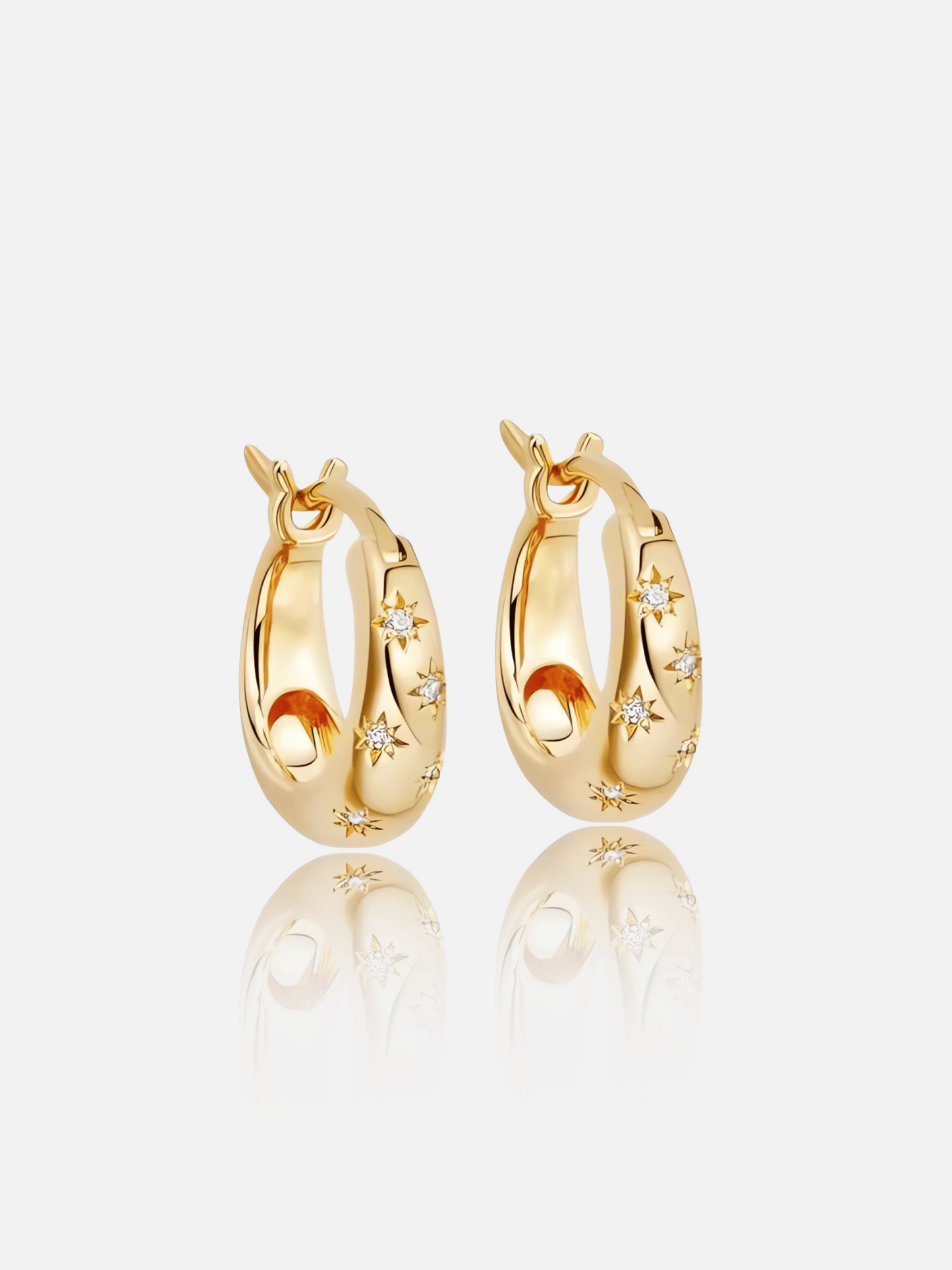 Starry Chunky Hoop Earrings