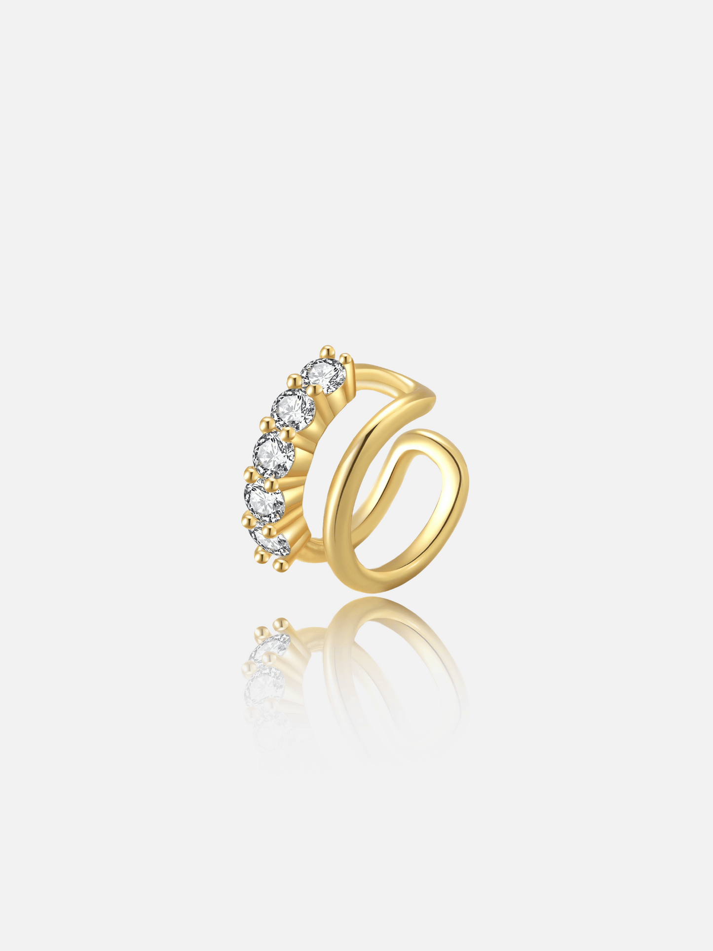 Manchette d'oreille spirale en zircon