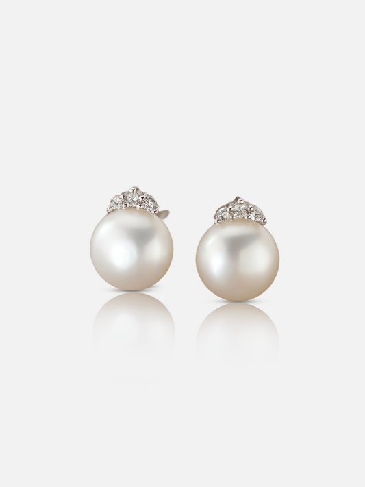 Pearl Diamond Stud Earrings