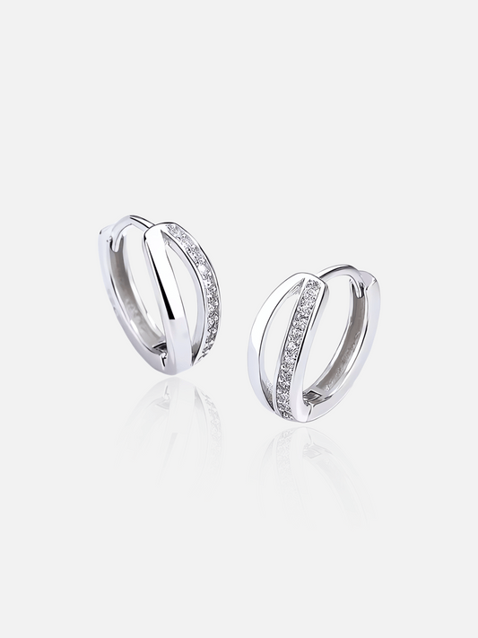 Sparkling Double Hoop Earrings