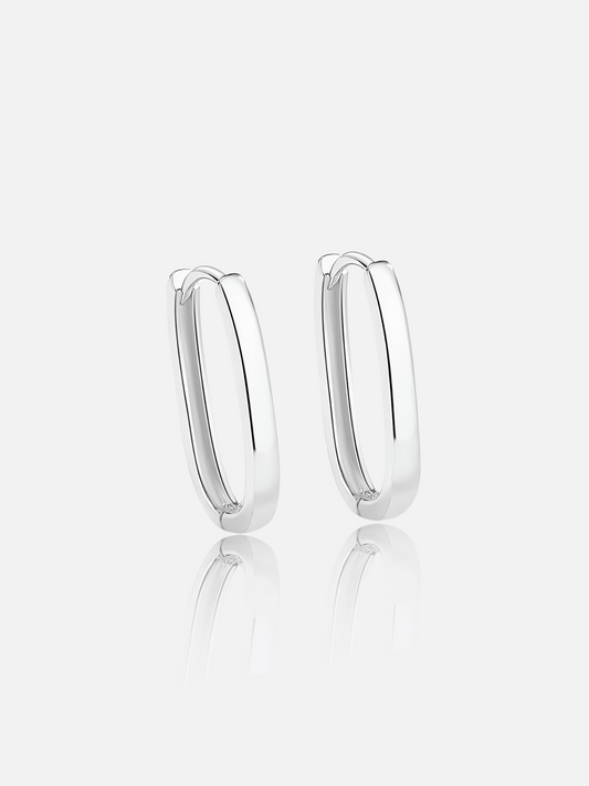 Oval Gold Hoop Earrings