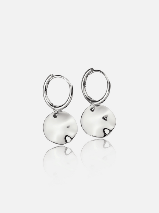 Disc Dangle Hoop Earrings